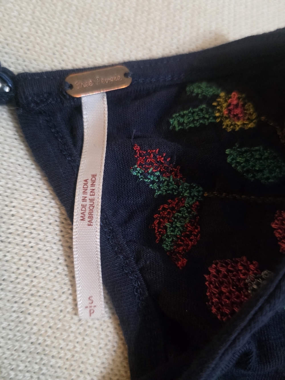 Free People Navy Embroidered Floral Tank - Picture 6 of 9